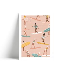 Affiche Surf Pattern Les Rideuses A Pastel Shop