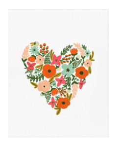 Affiche Rifle Paper Co Floral Heart
