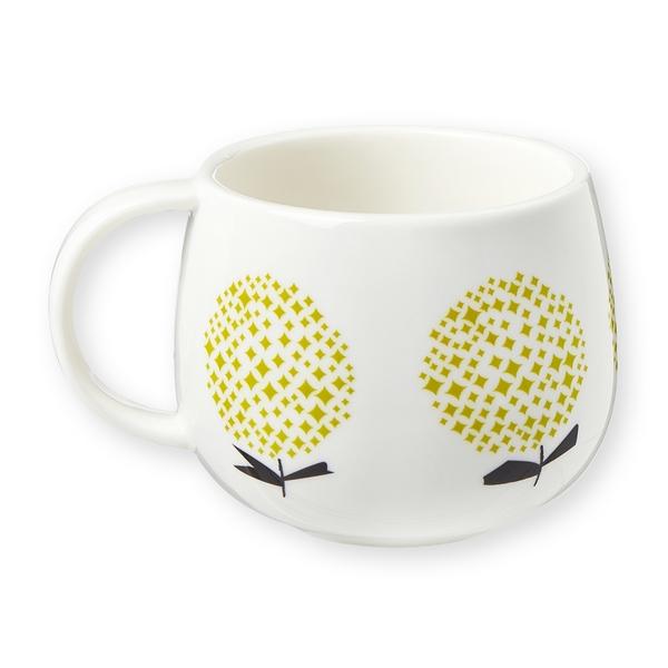 mug fleurs jaunes en porcelaine blanche