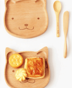 Assiette en bois forme Chat