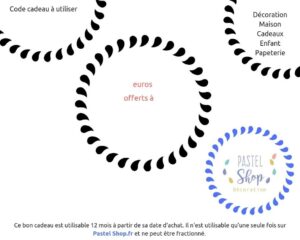 carte cadeau pastel shop Carte cadeau PASTEL SHOP