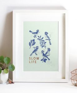 Affiche Slow Life Les Editions du Paon vert d’eau