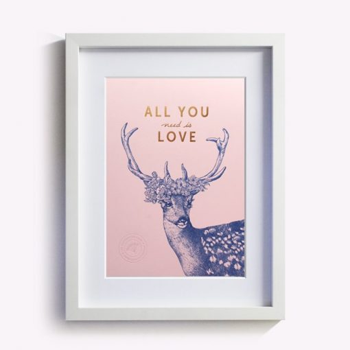 Affiche All you need is Love Les Editions du Paon rose