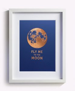 Affiche Fly me to the Moon Les Editions du Paon bleu saphir