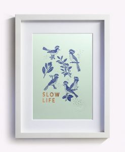Affiche Slow Life Les Editions du Paon vert d’eau