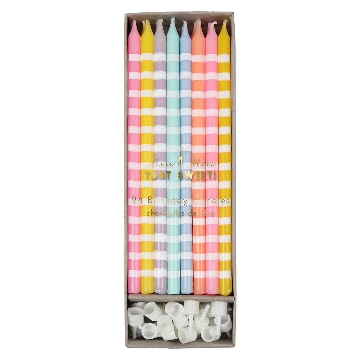 50 petites bougies d'anniversaire couleurs pastel Meri Meri