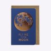 Carte Bonjour Fly me to the moon Les Editions du Paon