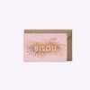Mini carte Bisou confettis Rose Les Editions du Paon