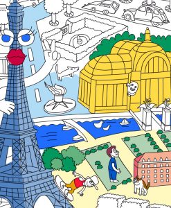 Poster à colorier Paris OMY