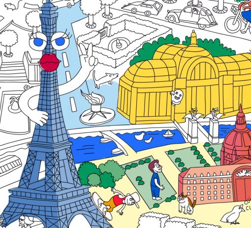 Poster à colorier Paris OMY