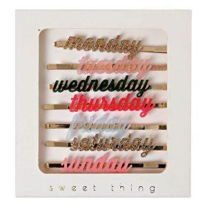 Barrettes jour de la semaine x7 – Meri Meri
