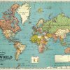 Affiche carte du monde vintage