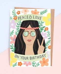 Carte anniversaire Peace & Love Jade Fisher