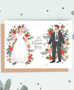Carte félicitations Mariage floral Jade Fisher