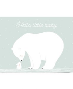 Carte naissance Hello little baby bleu Zü