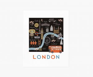 Affiche Londres Rifle Paper Co Noir