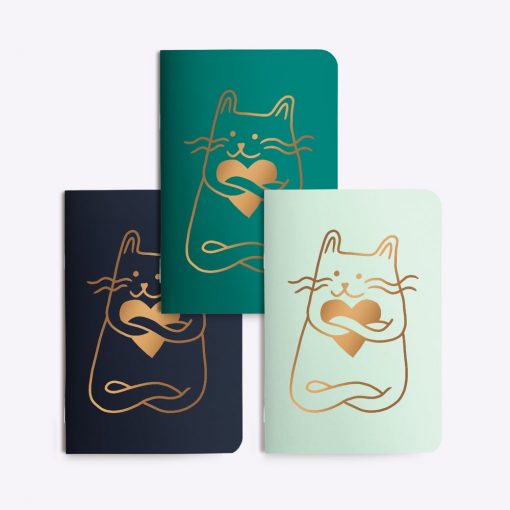 Trio de petits carnets Cat in love Les Editions du Paon
