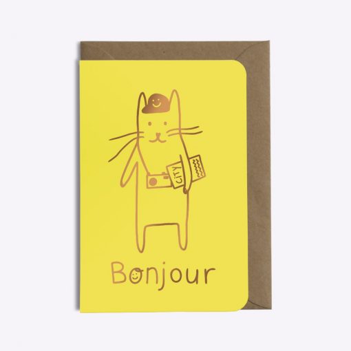 Carte Bonjour Tourist cat Les Editions du Paon