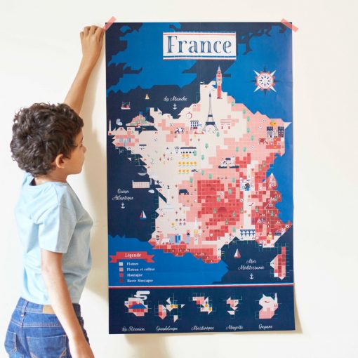 Sticker Poster – Carte de France (7 ans et +)