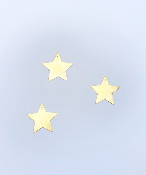 Trio de mini étoiles laiton doré