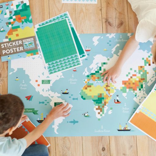 Sticker Poster – Carte du monde (6-12 ans)