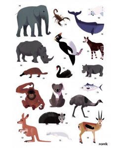Poster géant + 76 stickers – Animaux du monde (5-12 ans)