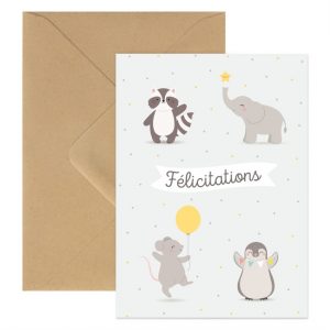 carte felicitations naissance animaux zu
