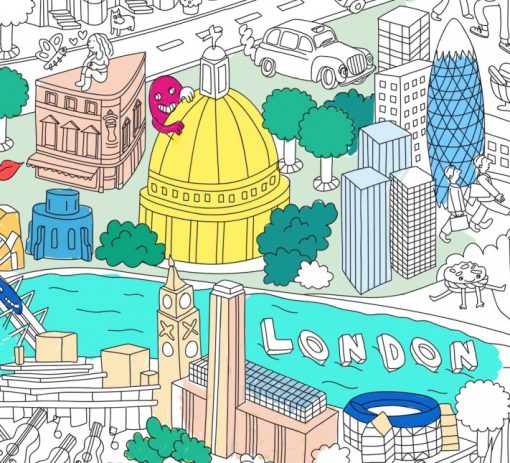 Poster à colorier Londres OMY