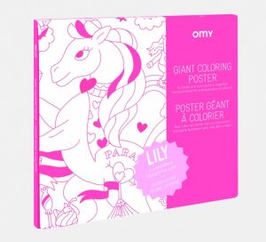 POSTER COLORIAGE LICORNE OMY