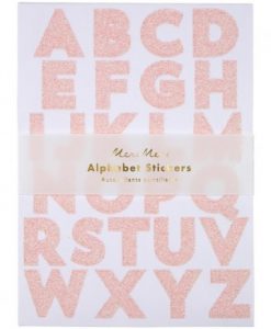 Stickers alphabet rose paillettes Meri Meri – Set de 260