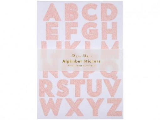 Stickers alphabet rose paillettes Meri Meri – Set de 260