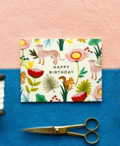 Carte anniversaire Animal Kingdom crème