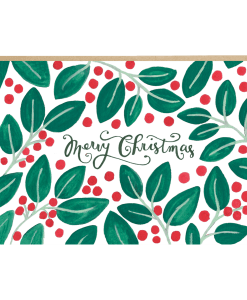 Carte Joyeux Noël Houx Jade Fisher