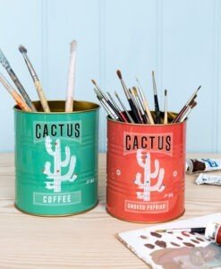 Set de 2 pots en métal – Boîtes de conserve Cactus