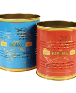 Set de 2 pots en métal – Boîtes de conserve Léopard