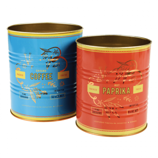 Set de 2 pots en métal – Boîtes de conserve Léopard