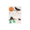 Set de 4 planches de stickers Halloween Monsters à glisser dans les pochettes cadeaux invités pour compléter avec les traditionnels bonbons et les gadgets qui font peur !