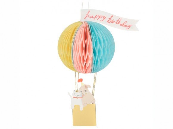Carte anniversaire 3D Mongolfière Meri Meri - Pastel Shop