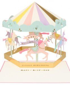 Carte anniversaire à poser Carrousel Meri Meri