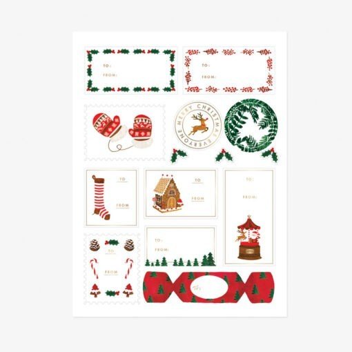 Stickers cadeaux de Noël All The Ways To Say – 3 planches