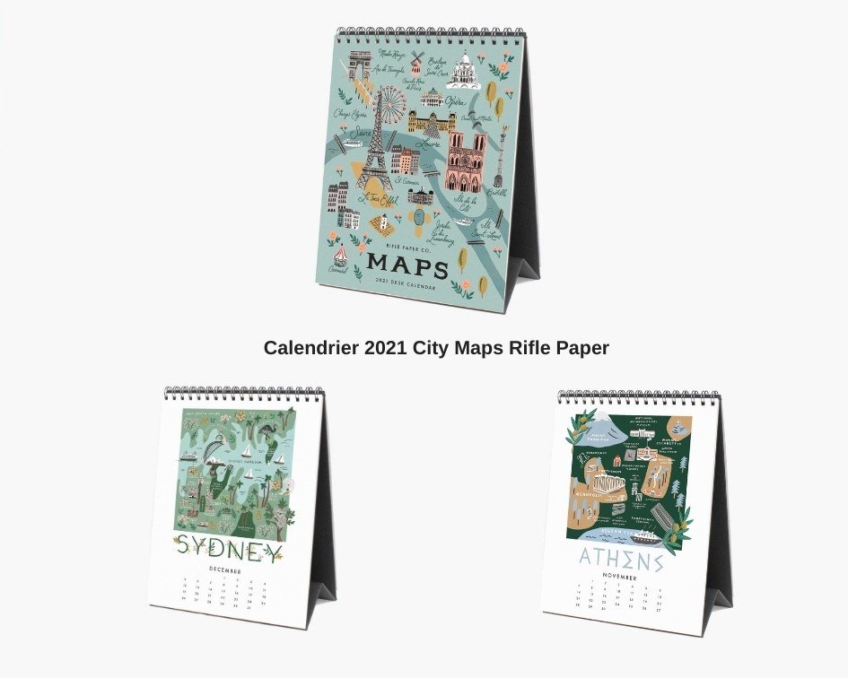 calendrier rifle paper city maps 2021