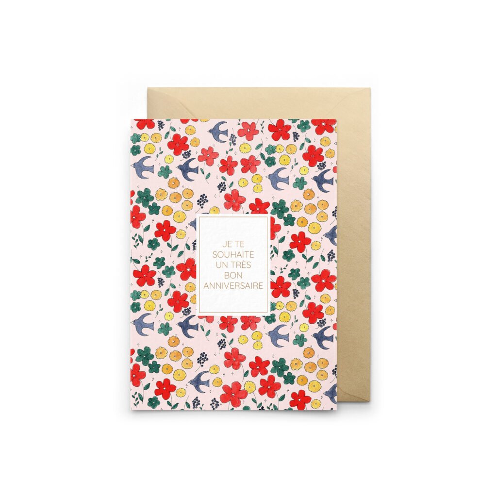 carte anniversaire fleuri petit gramme