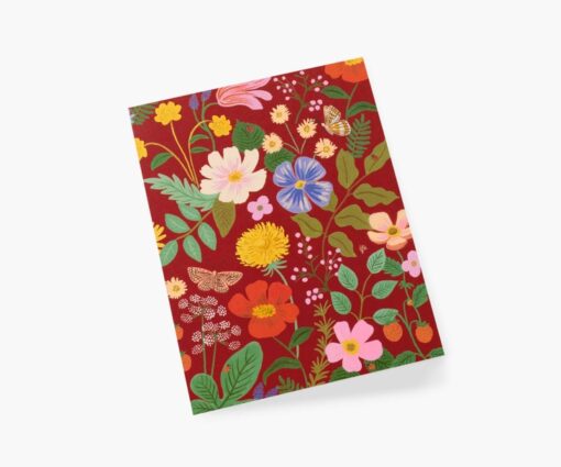 Carte florale Strawberry Fields Rifle Paper – Rouge