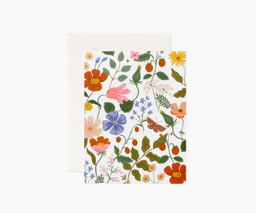 Carte florale Strawberry Fields Rifle Paper – Crème