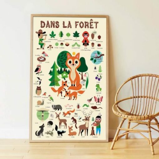 Poster géant + 44 stickers – Dans la forêt (3-8 ans)