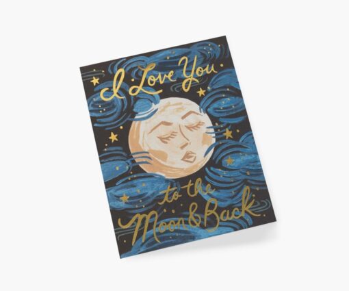 Carte amour To the moon and back Rifle Paper
