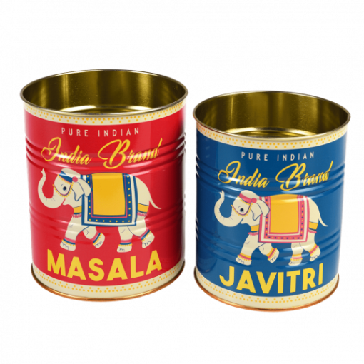 Set de 2 pots en métal – Boîtes de conserve Masala Et Javitri