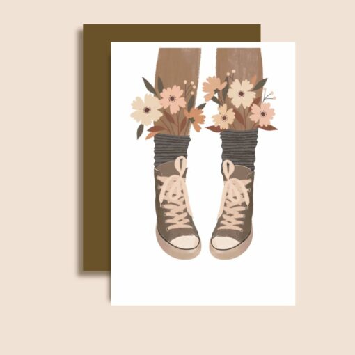 Carte Baskets fleuris Minimel