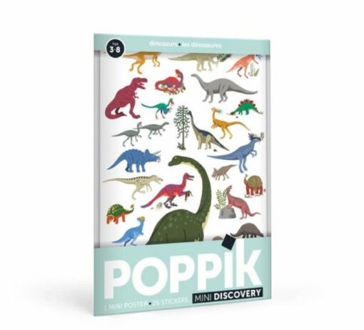 Mini poster + 26 Stickers Les Dinosaures (3-8 Ans)