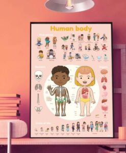 Poster géant + 49 stickers – Corps humain (3-7 ans)